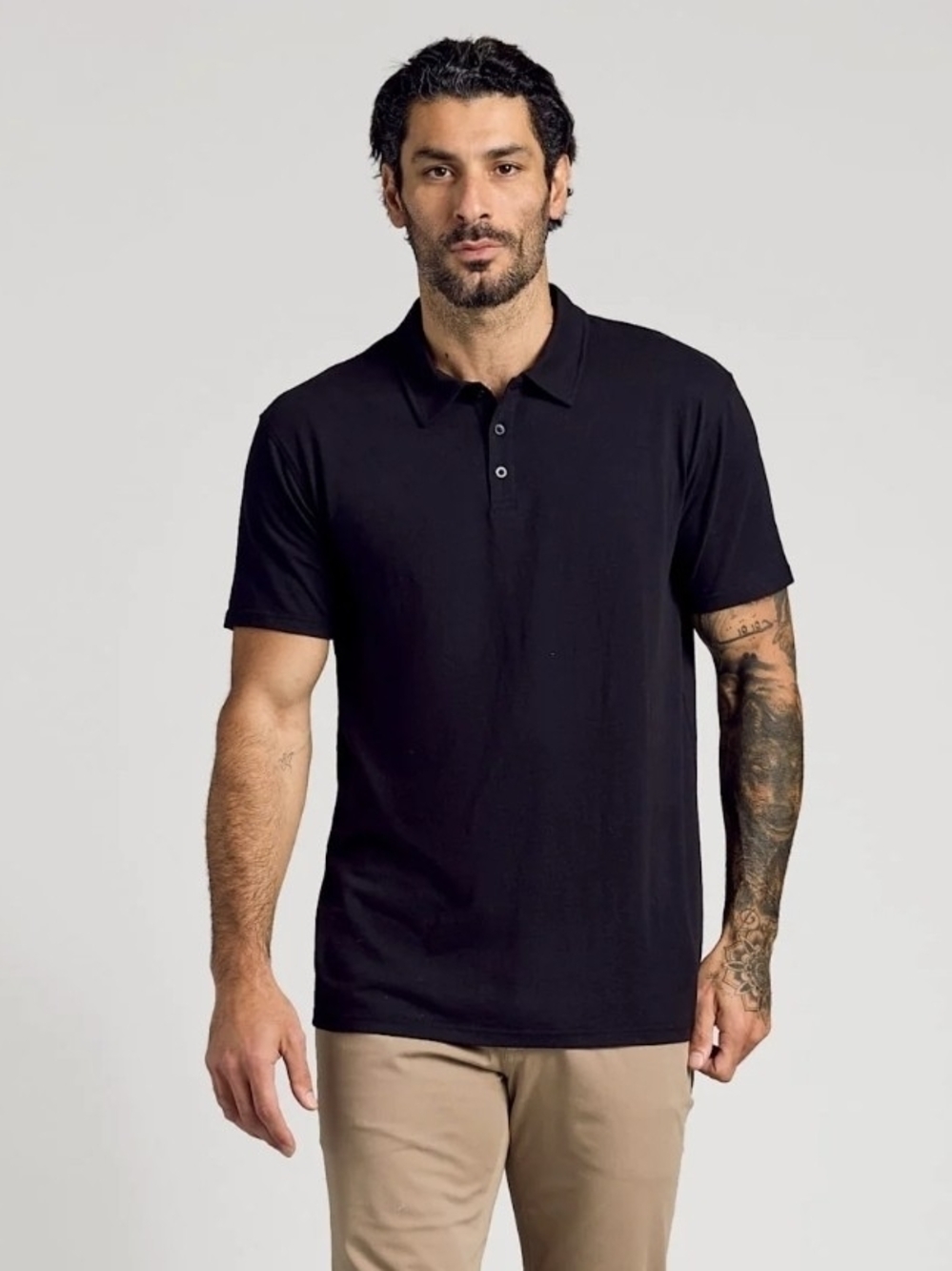 Men's Black Short-Sleeve Polo — Classic Everyday Style. 482